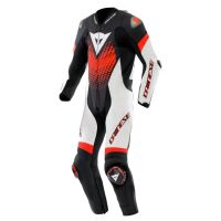 Dainese LAGUNA SECA 6 1PC závodní letní kombinéza bílá/fluo-červená vel.52
